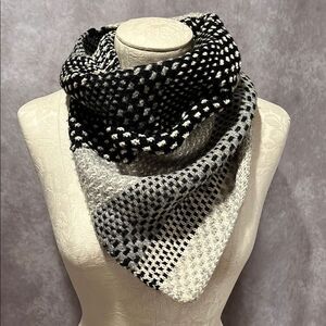 Handmade Wool Cowl Andrea Mowry Black and Gray knit